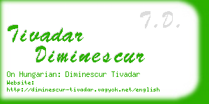tivadar diminescur business card